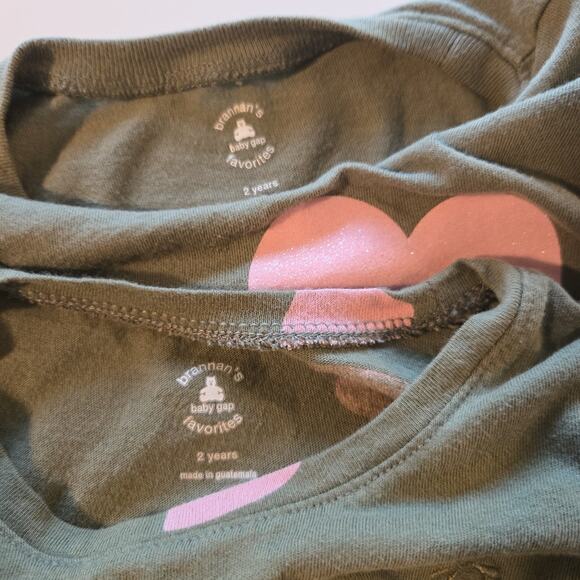 Baby Gap Olive Green Hearts Blouse Bundle 2T - Picture 4 of 5